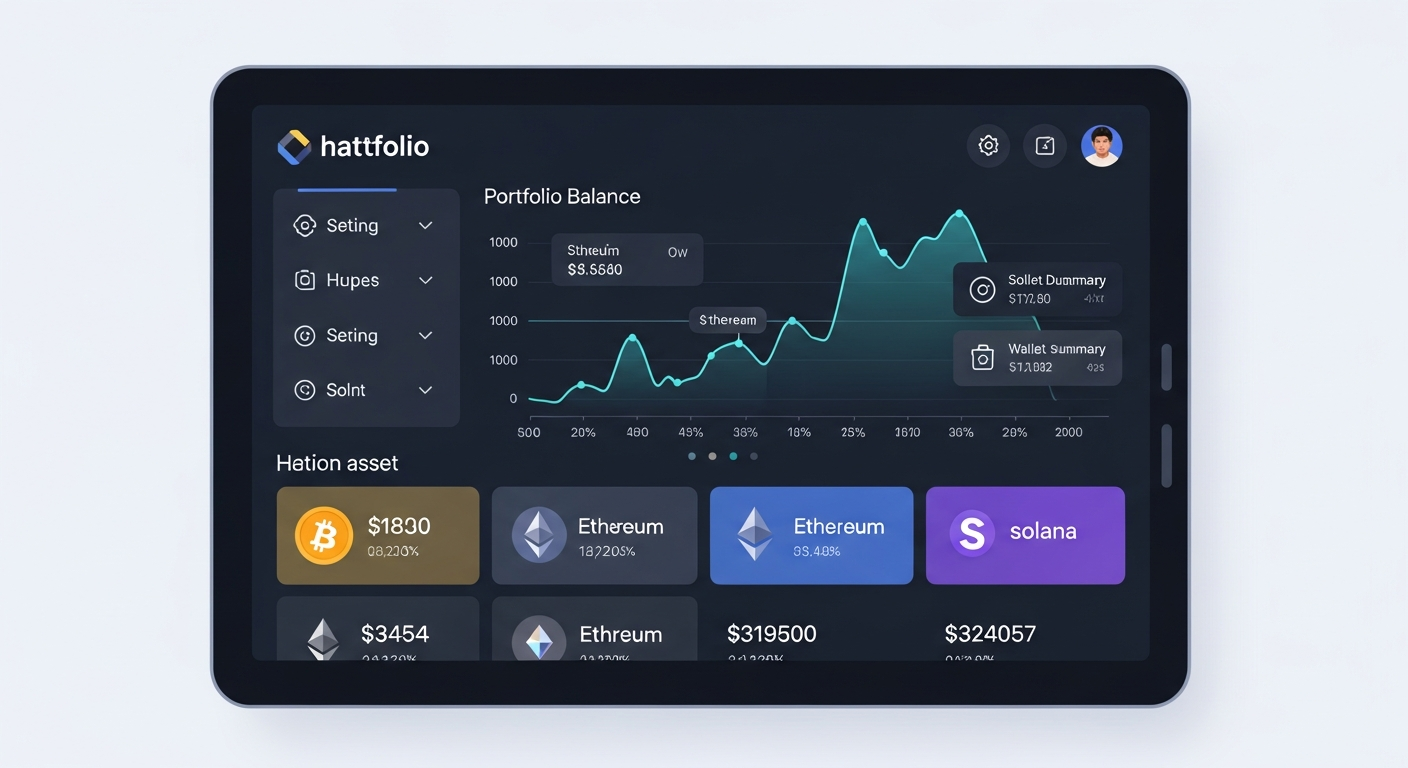 Ledger Wallet application interface showing secure cryptocurrency portfolio management with hardware wallet integration across desktop and mobile devices
